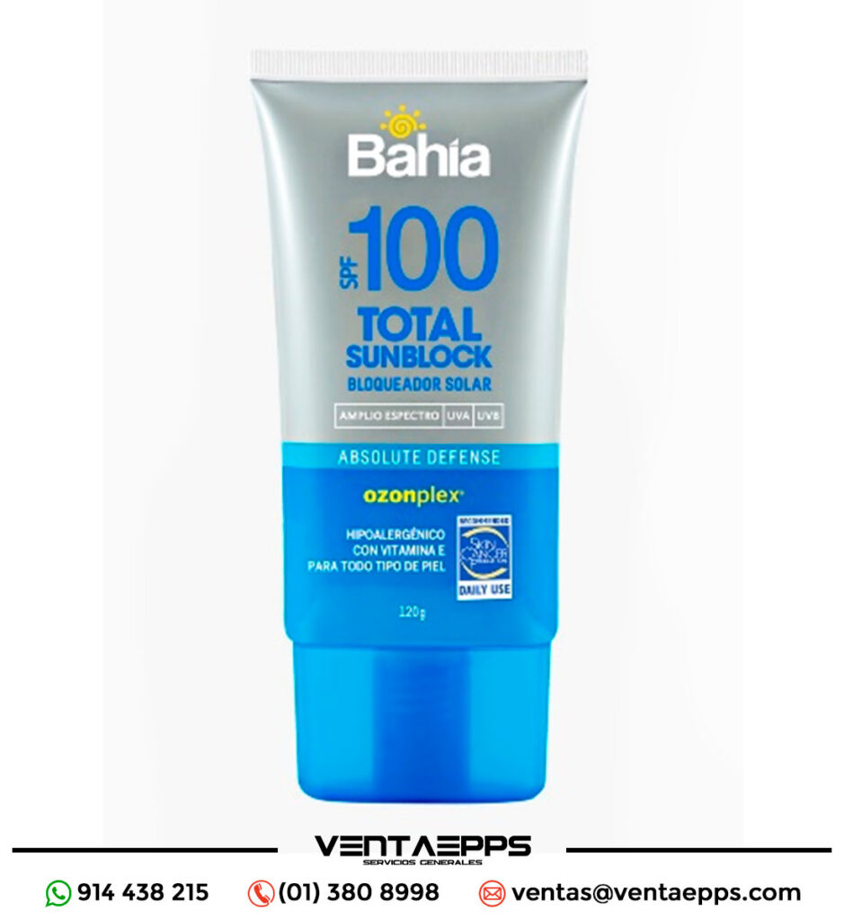 Protector solar spf100 bahia - protector solar spf100- bloqueador solar bahia spf100 de 120grs