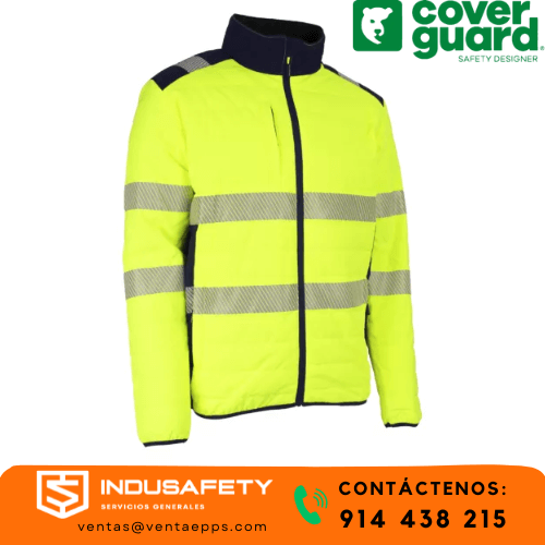 CASACA MINERA TÉRMICA VERDE FOSFORESCENTE FLAKE COVERGUARD 5FLA160-Casaca Térmica Impermeable de Alta Visibilidad con Cinta Reflectiva-casaca térmica para climas extremos