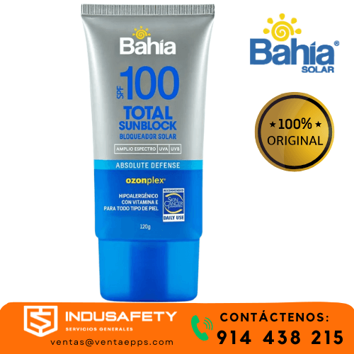 protector solar Bahía SPF100 uso laboral alta protección