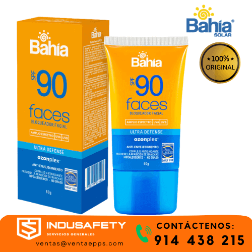 bloqueador solar Bahía FPS90 en tubo 60g para rostro y cuerpo-protector solar laboral Bahía SPF 90 tubo grande
