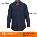 Camisa ignífuga FR89 Portwest azul marino con protección contra fuego