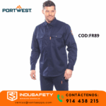 Camisa Portwest FR89 con botones a presión y bolsillos