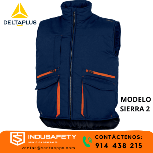 CHALECO DELTA PLUS ACOLCHADO SIERRA 2-Chaleco Delta Plus SIERRA 2 acolchado azul marino