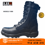 borceguí táctico serie 1000 cuero box y cierre lateral-botas tácticas con kodra 1000 para seguridad y defensa-borceguí cierre tractor rey resistente para climas extremos