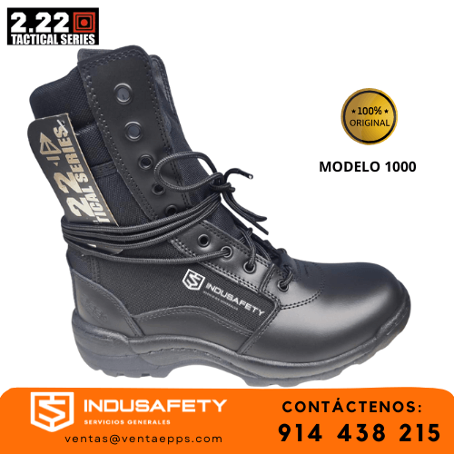 borceguí táctico serie 1000 cuero box y cierre lateral-botas tácticas con kodra 1000 para seguridad y defensa-borceguí cierre tractor rey resistente para climas extremos