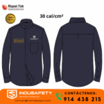 camisa ignífuga repeltek 30 cal protección clase 3- camisa resistente al arco eléctrico doble capa