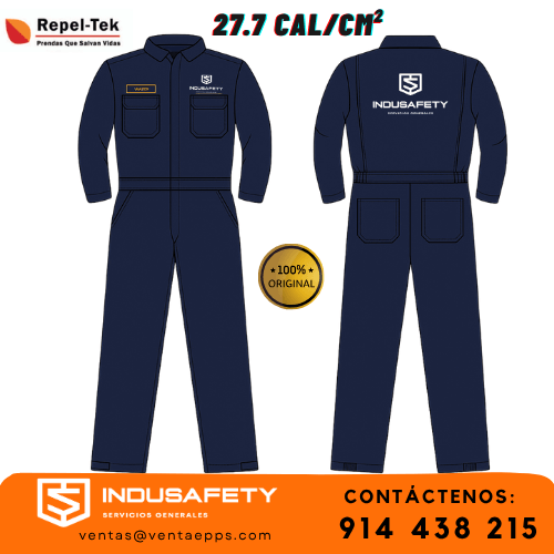 mameluco ignífugo repeltek 27.7 cal nivel 3 arco eléctrico-overol ignífugo repeltek 27.7 cal-ropa térmica 27.7 cal/cm² sin modacrílico para electricistas