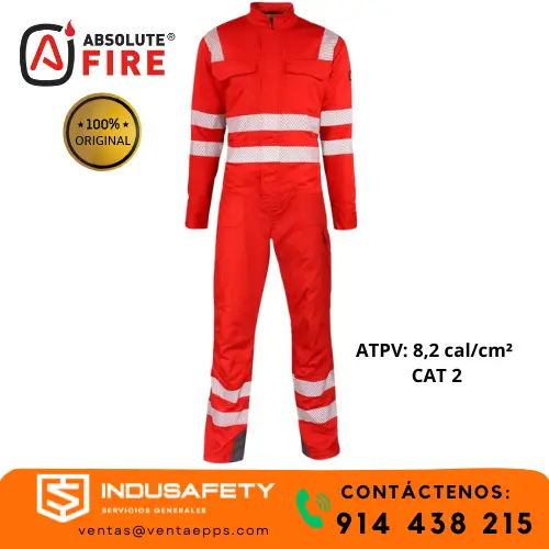 overol ignífugo con propiedades antiestáticas y químicas