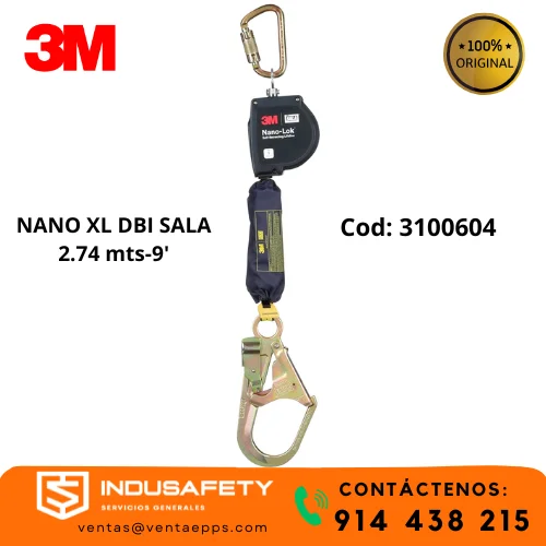 bloque retráctil dbi-sala nano-lok xl 3100604 9 pies clase 1