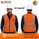 chaleco para arco eléctrico con doble capa ignífuga y alta visibilidad