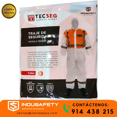 Traje descartable de polietileno Tecseg TSG15 BC con capucha