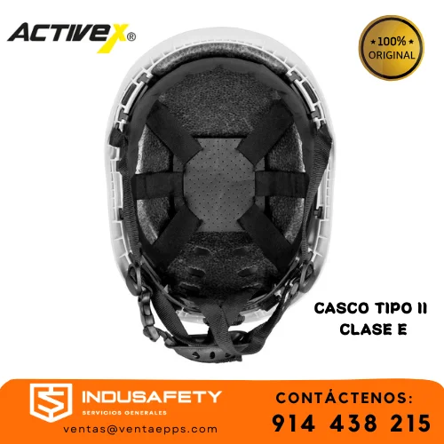 casco activex sin ala con reflectivos y soportes de lámpara