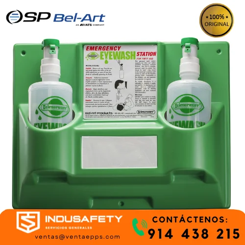 estación lavaojos bel-art doble 2x1000 ml con copa ocular