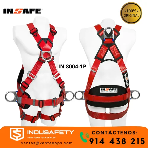 Arnés 4 Argollas en Poliuretano y Soporte lumbar IN 8004-1P